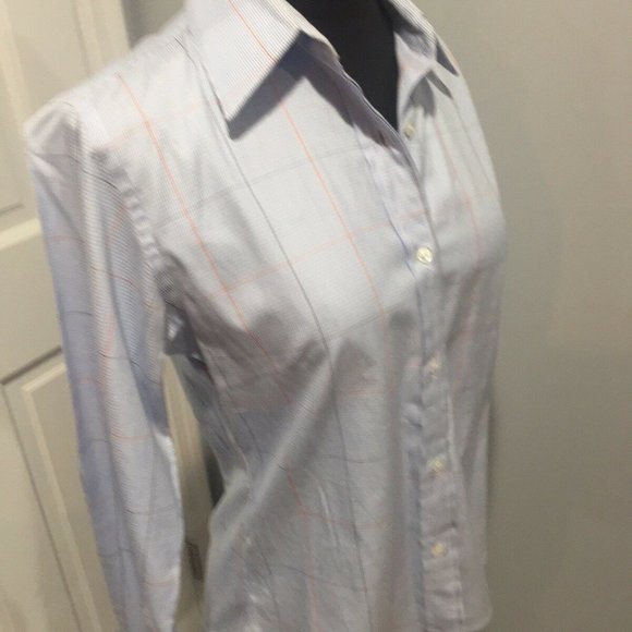 Collared Shirt Blue Striped Black Red Size Small - Picture 7 of 7